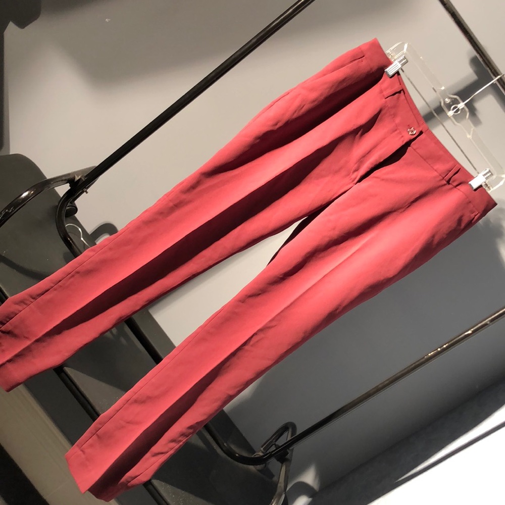 Never worn burgundy work slacks.